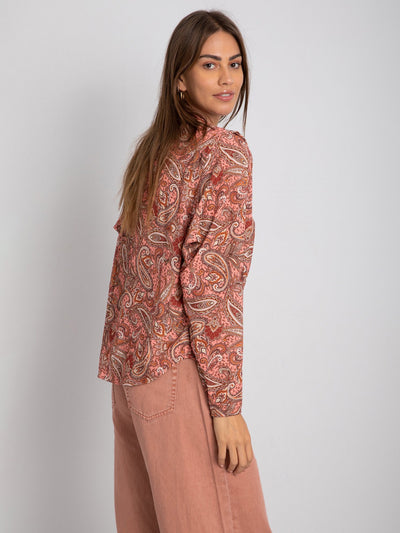 Paisly Blouse - Rolled Neck