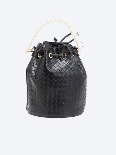 Bucket Bag - Woven - Pearl Handle