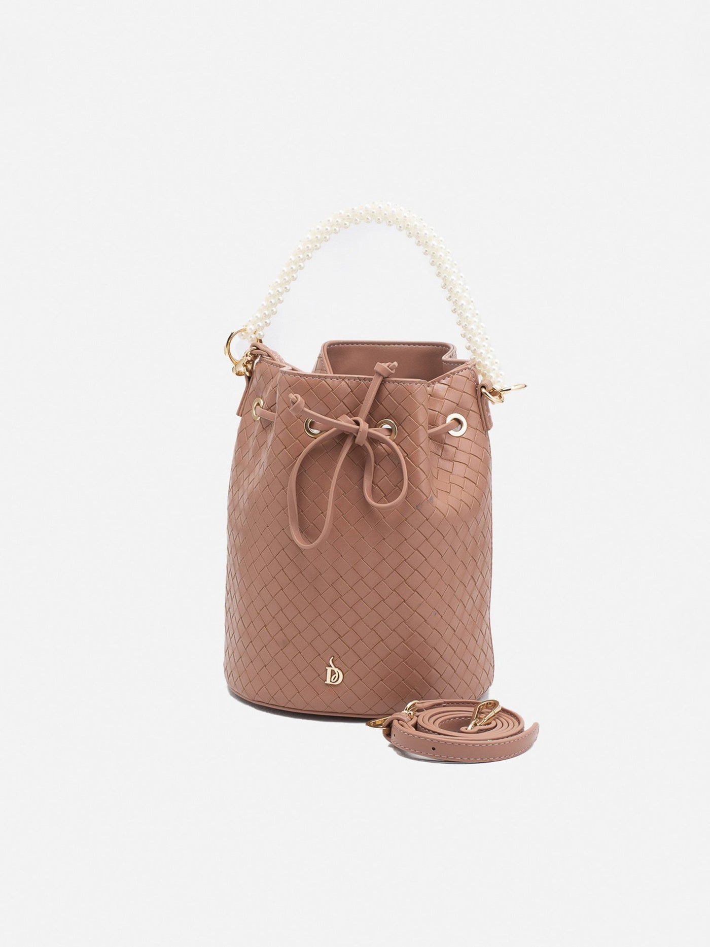Bucket Bag - Woven - Pearl Handle