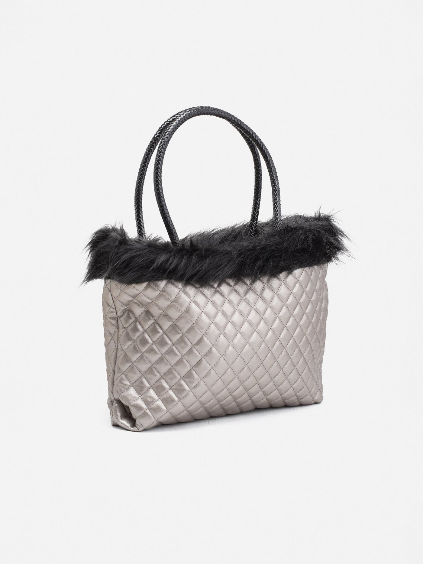 Top Handle Bag - Faux Fur