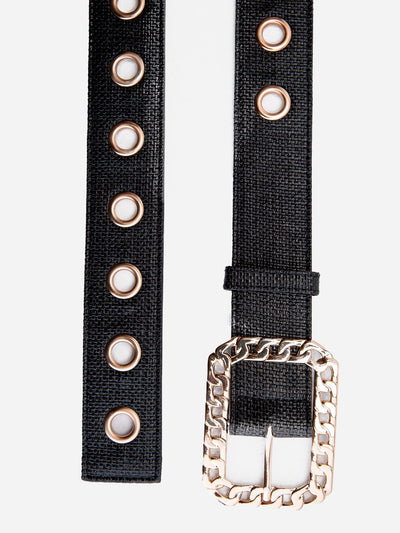Textured Belt - Perforated Buckle Closure