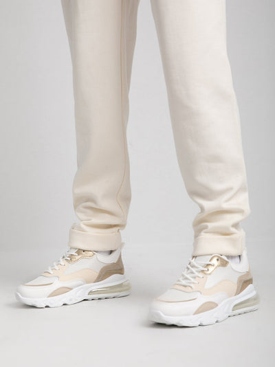 Lace Up Sneakers - Contrast Panels