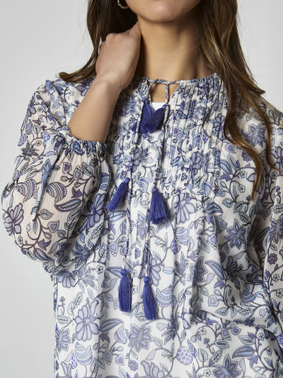 Blouse - Floral - Cuff Sleeves