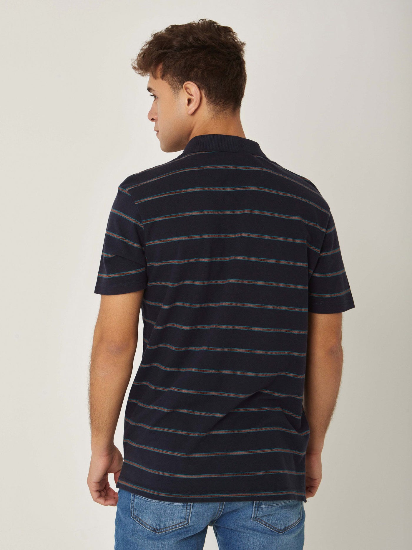 Polo Shirt - Turn Down Collar - Striped