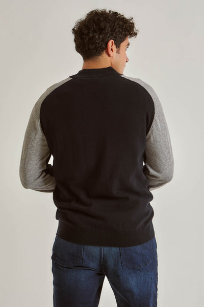 Sweater - Zipped - Bi-toned