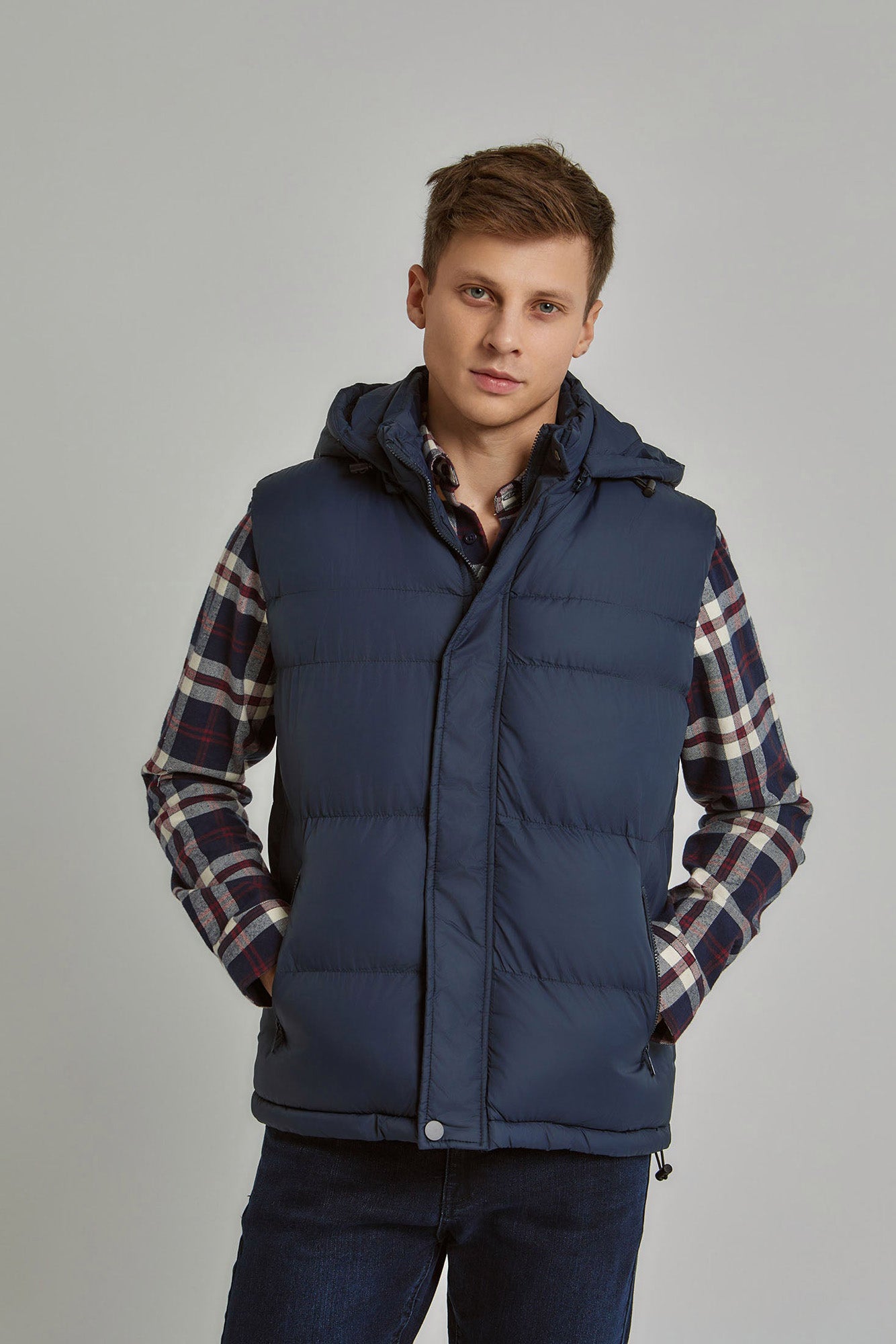 Vest - Hooded - Quilted - Zipper Closure