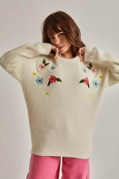 Pullover - Floral - Mohair