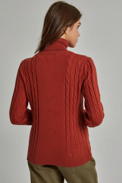 Pullover - High Neck - Textured