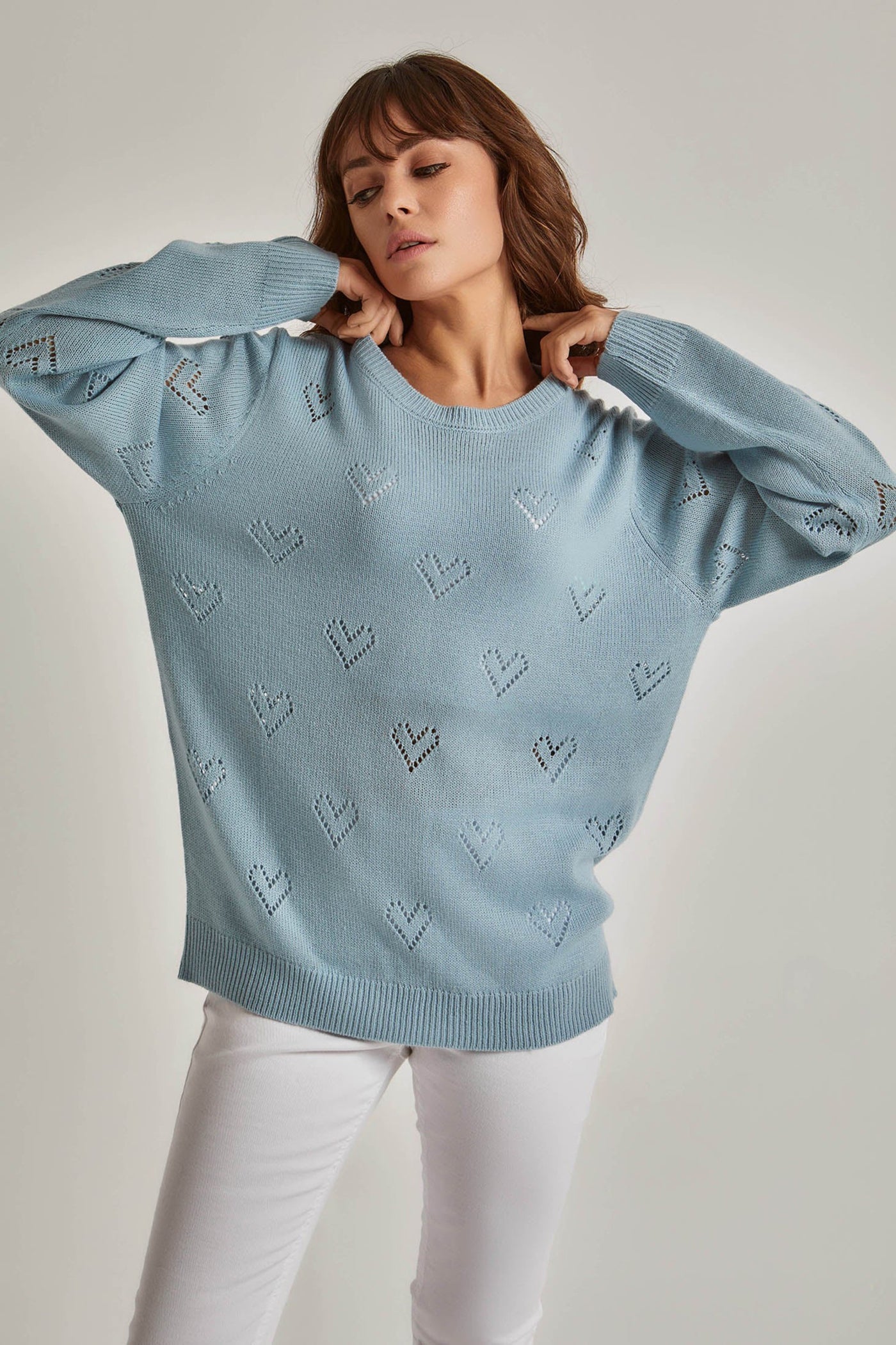 Pullover - Hearts - Perforated