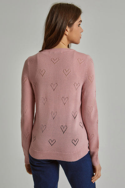 Pullover - Hearts - Perforated