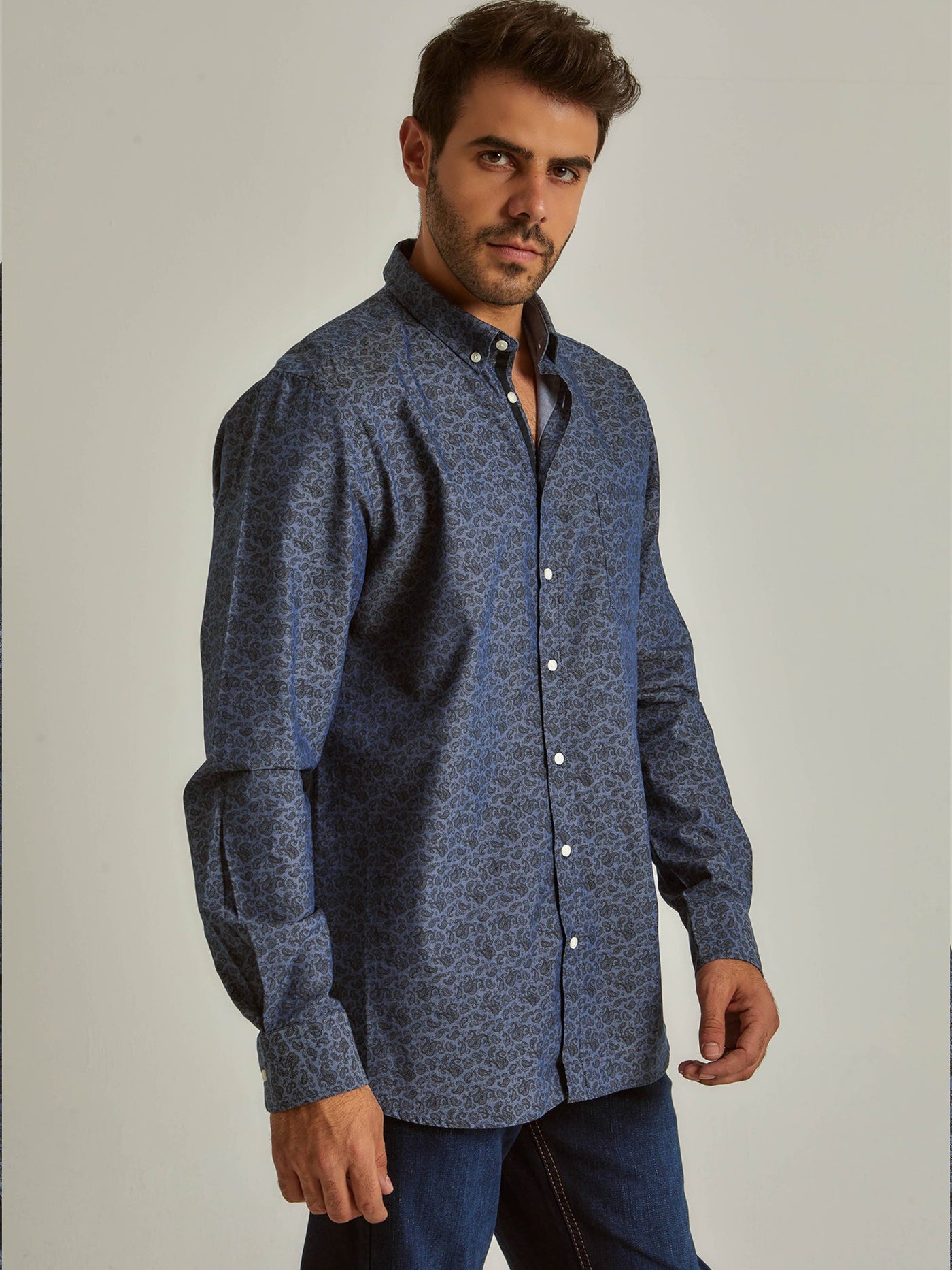 Shirt - Long Sleeves - Paisley Print