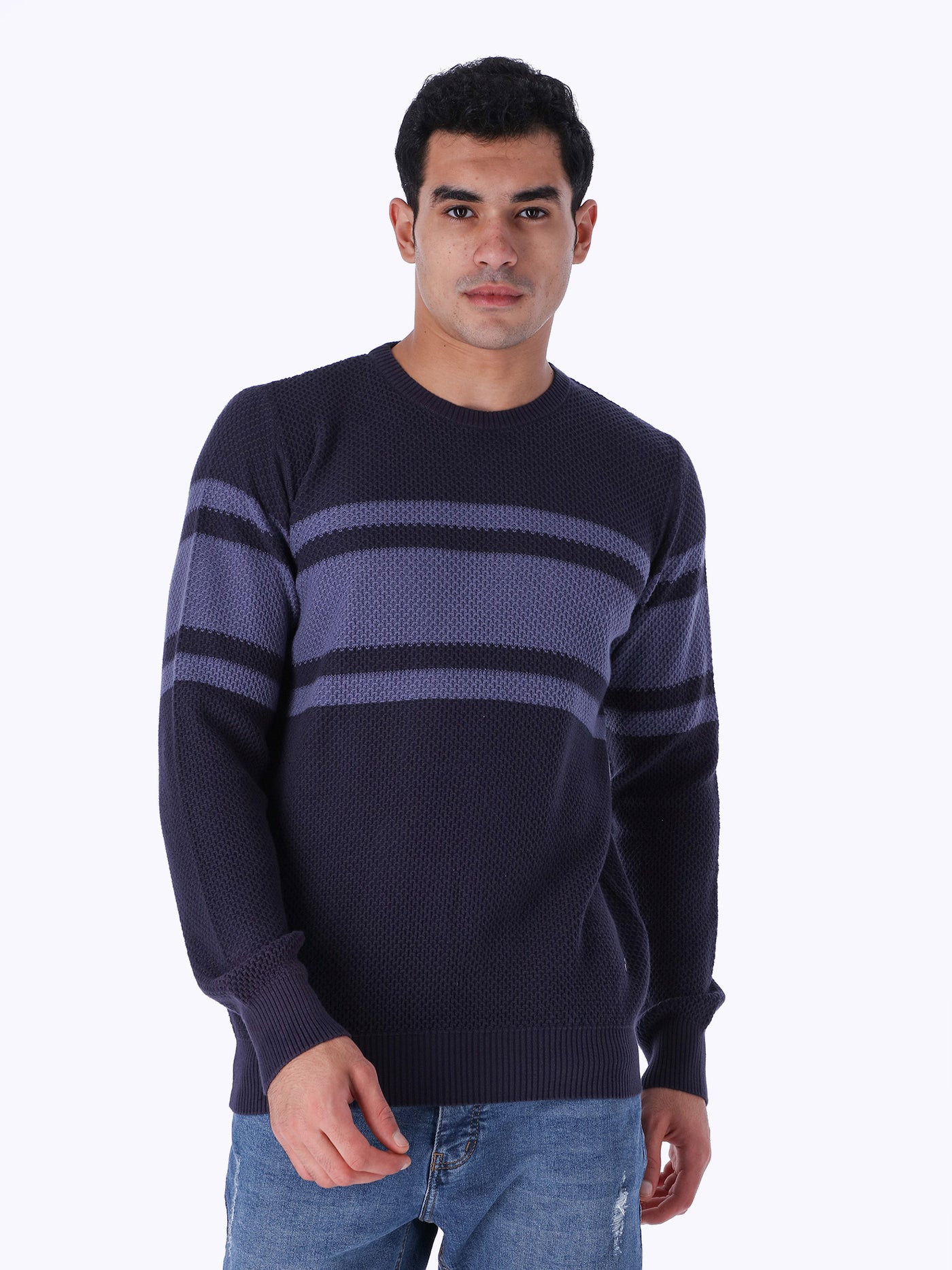 Daniel Hechter Men's Long Sleeve Striped Sweater