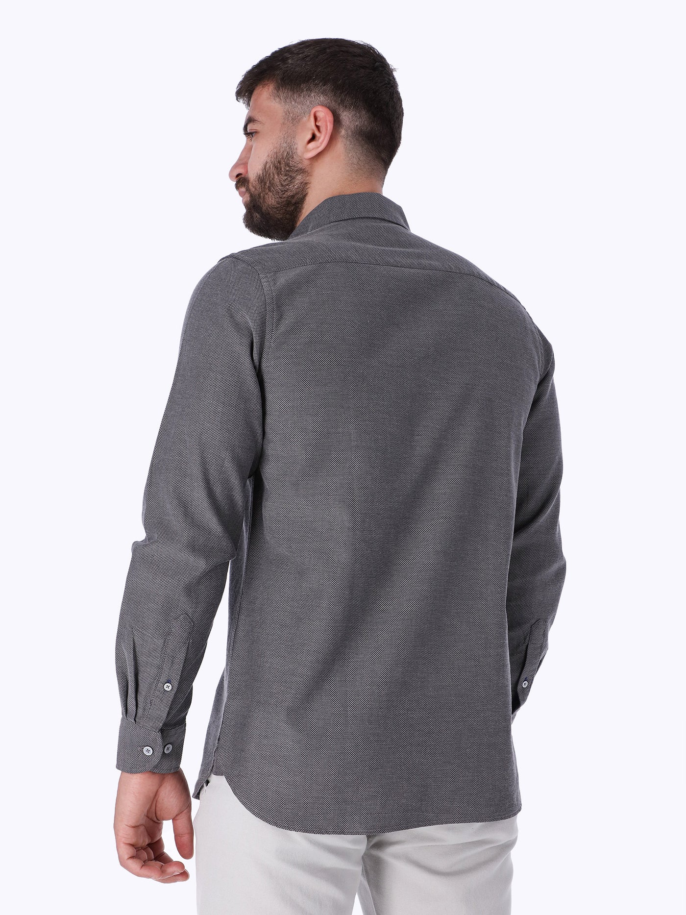 Daniel Hechter Men's Long Sleeve Jacquard Shirt