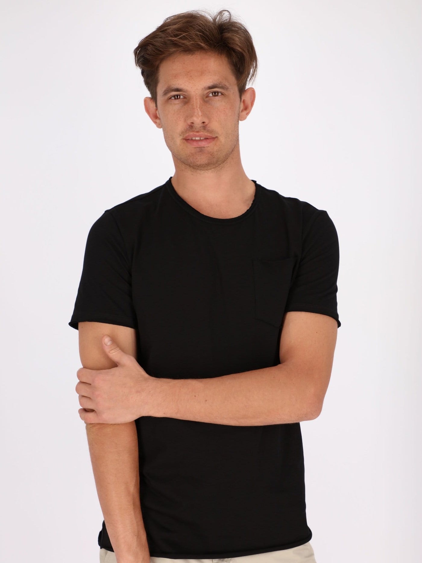 OR T-Shirts Black / S Round Neck Chest Pocket T-Shirt