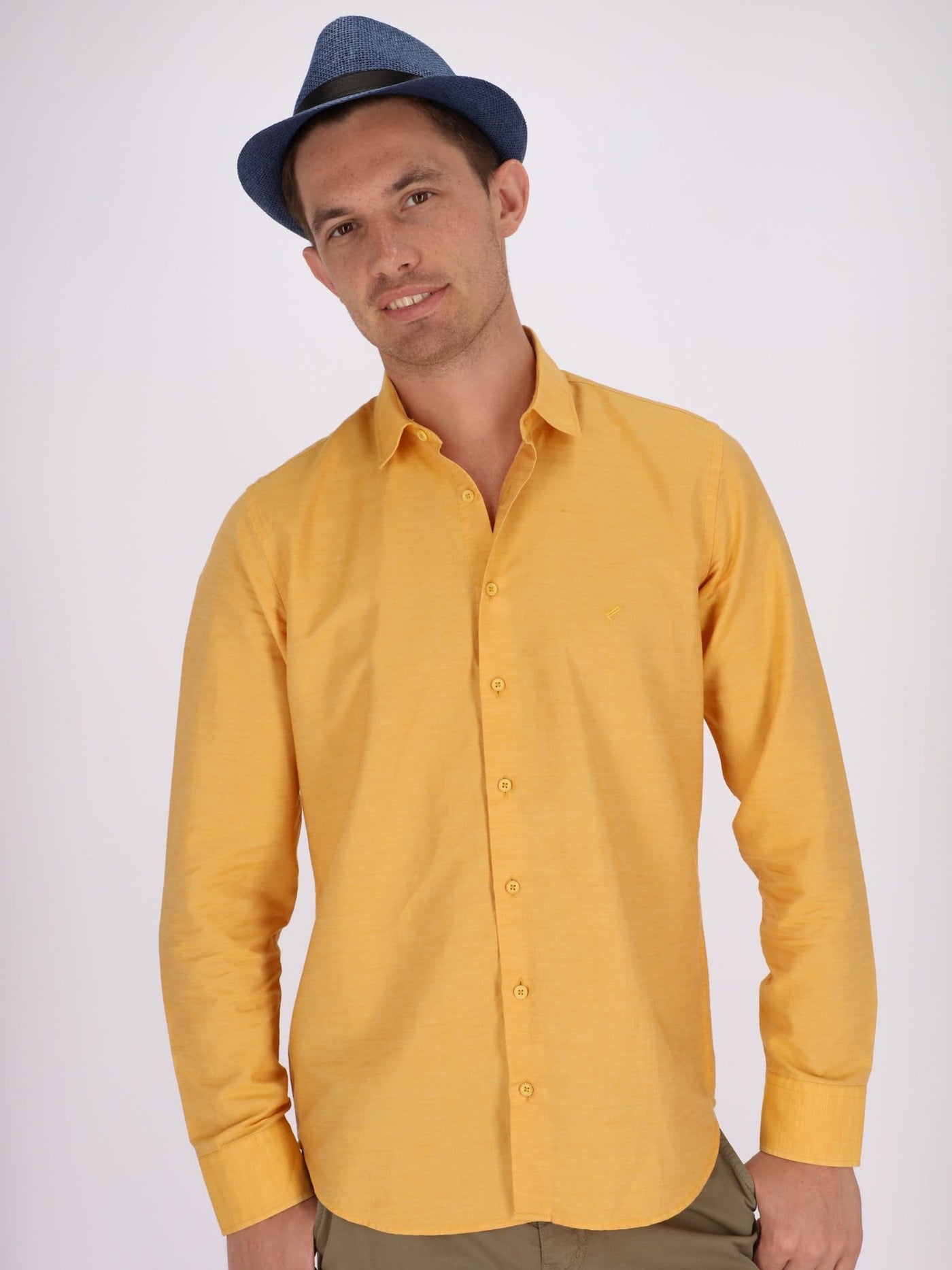 Daniel Hechter Shirts Yellow / S Classic Long Sleeve Shirt with Buttoned Cuffs