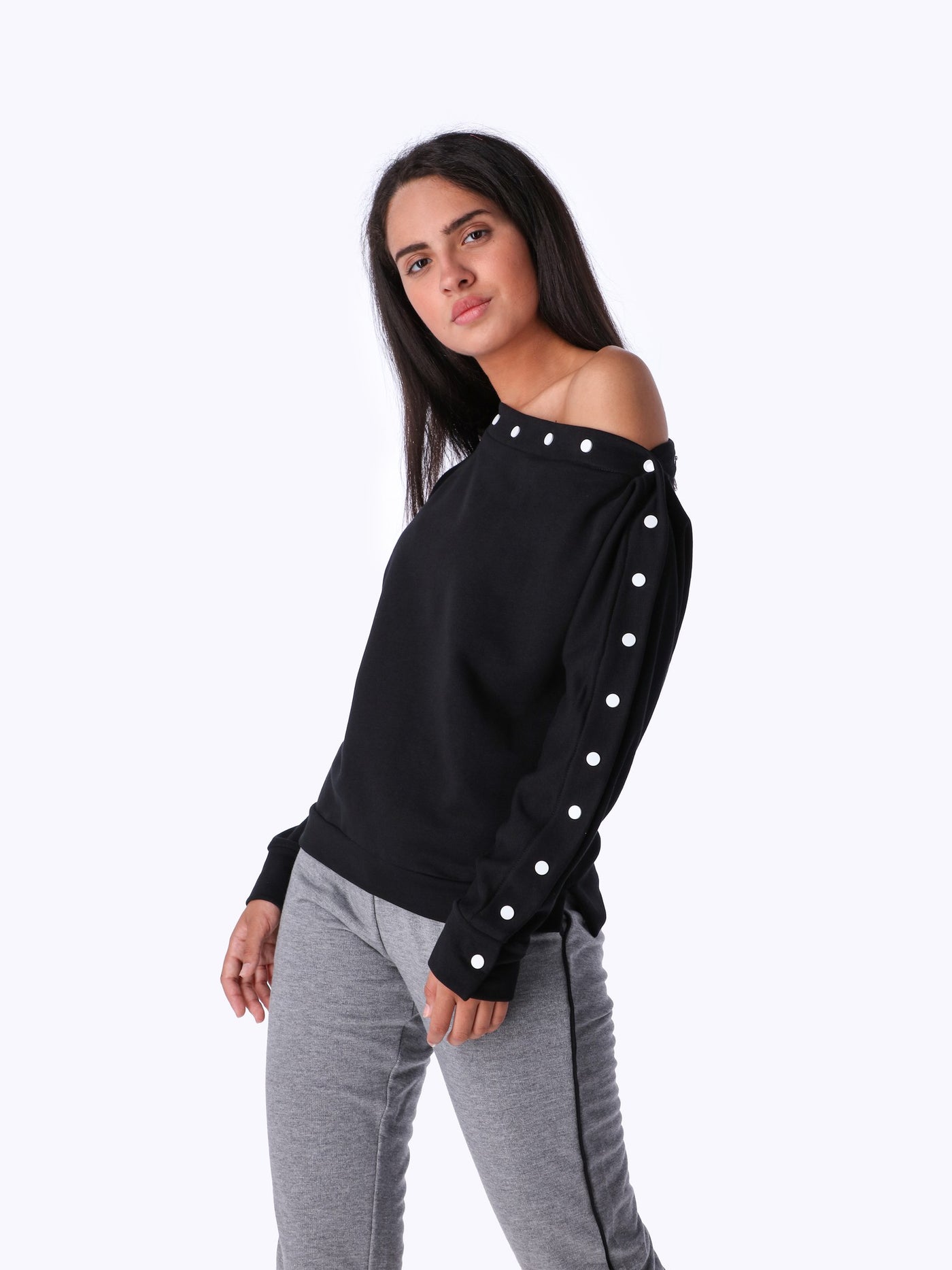OR Women's Contrast Button Detail Sweatshirt