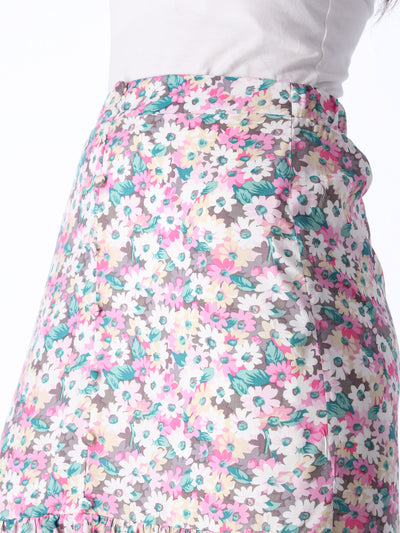 OR Women's Midi Length Floral Print Skirt