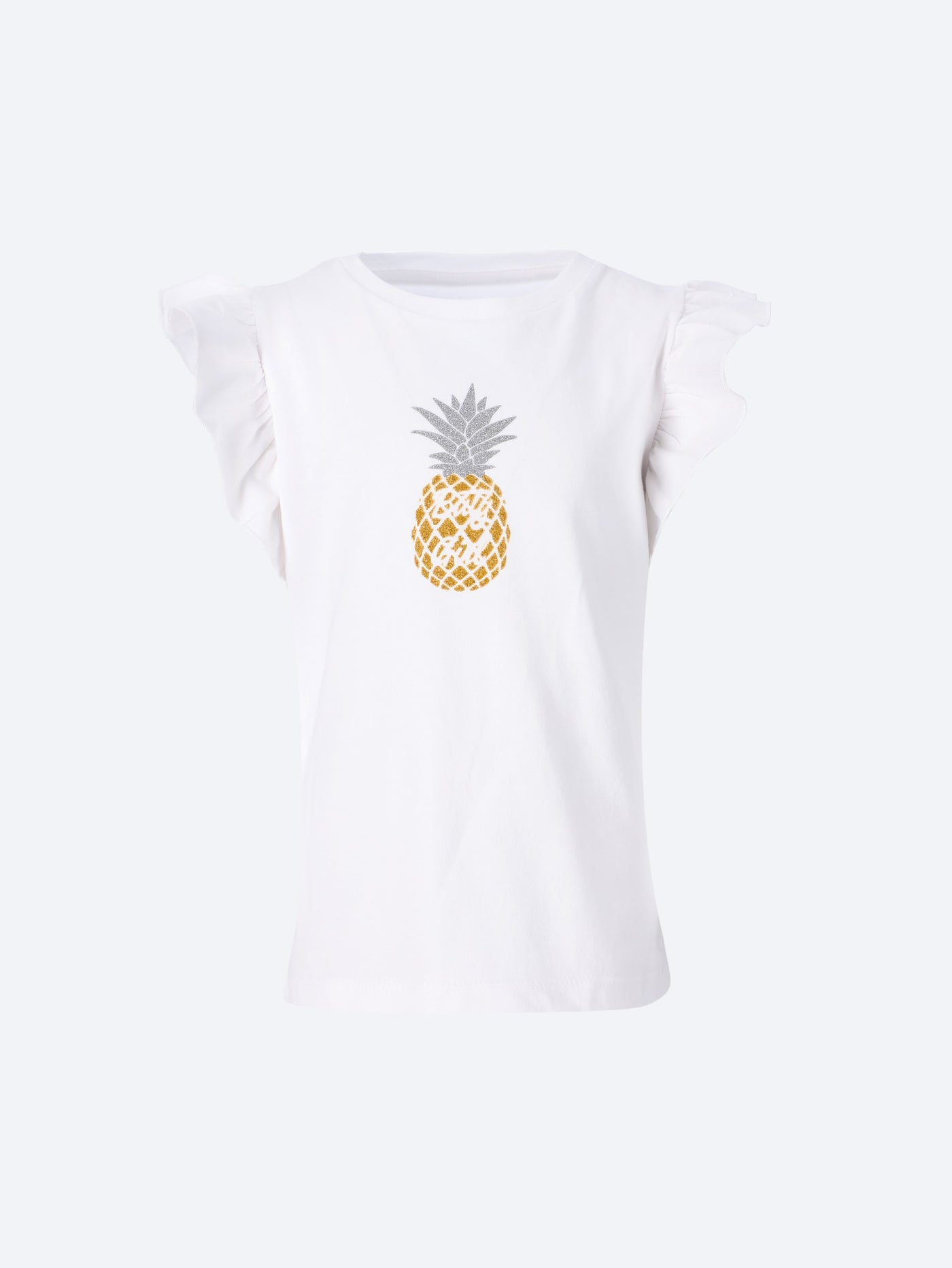 Ozone Kids Girls Pineapple Frill Short Sleeve Top