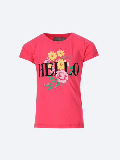 Ozone Kids Girls Floral Print Crew Neck T-Shirt