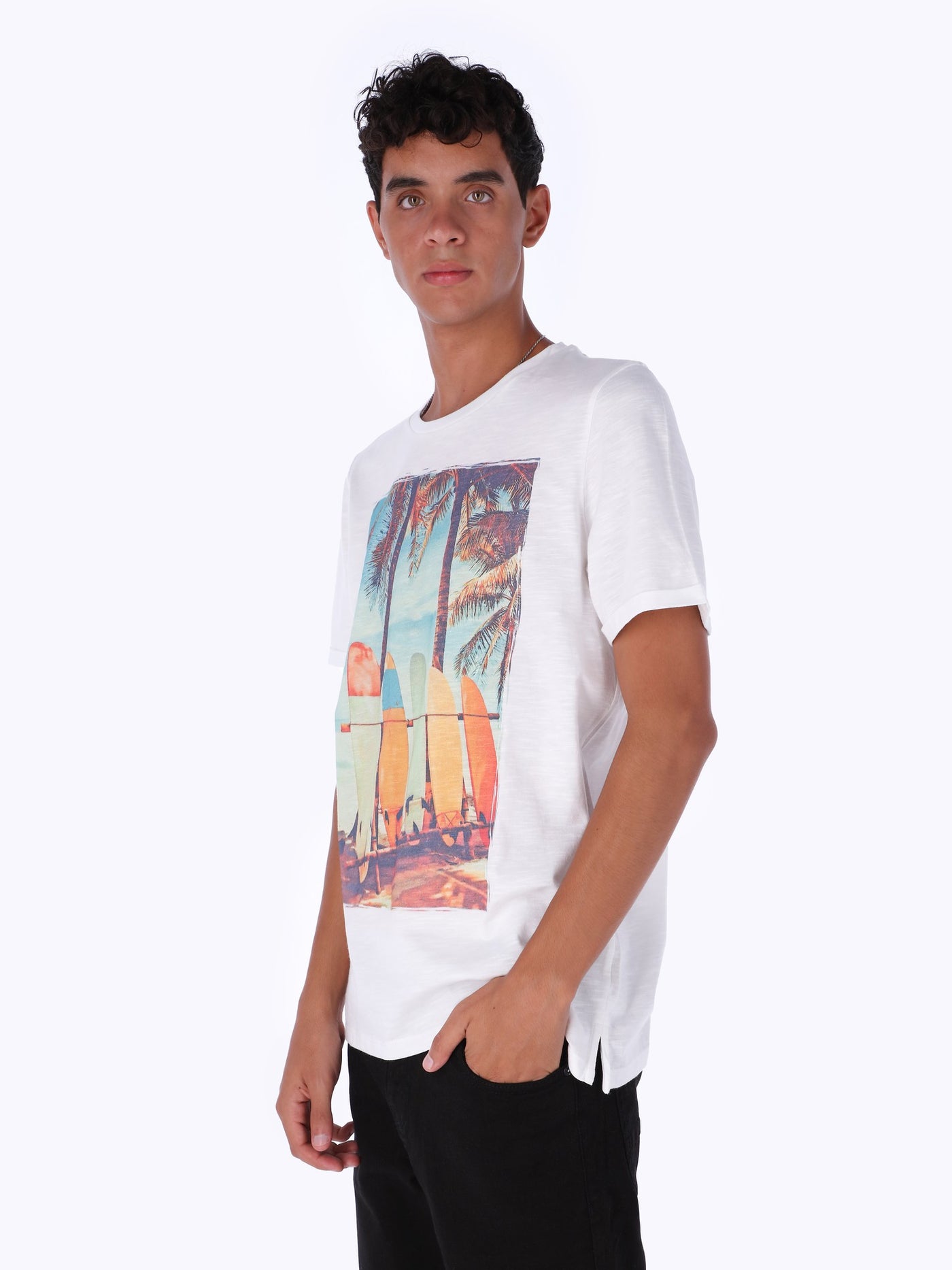 Front Print Heathered T-Shirt
