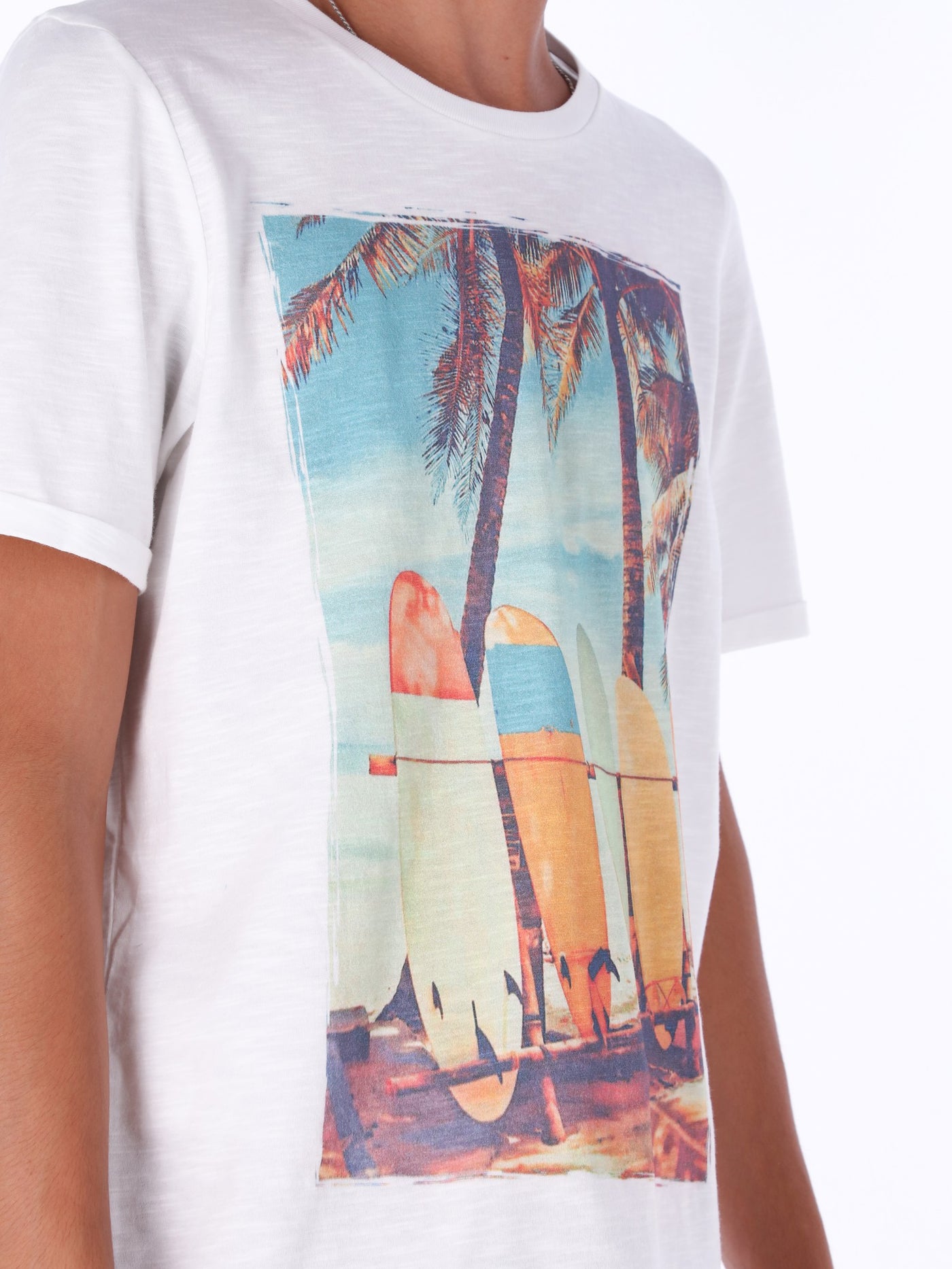 Front Print Heathered T-Shirt