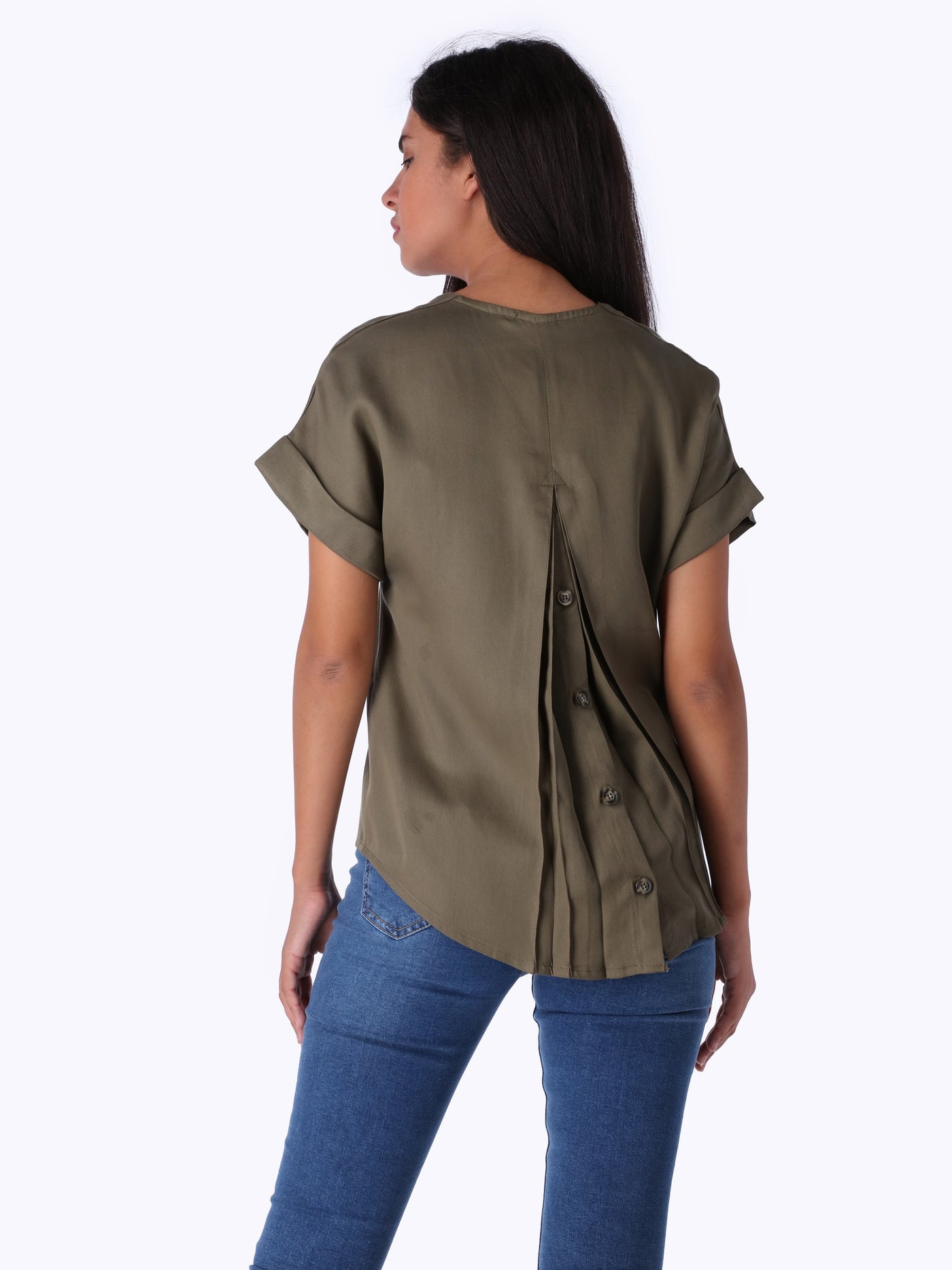 OR Women's V-Neck Front Pleat Top