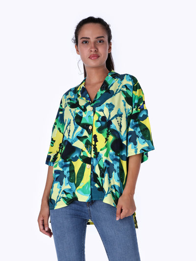 OR Women's Oversized Boxy Floral Shirt