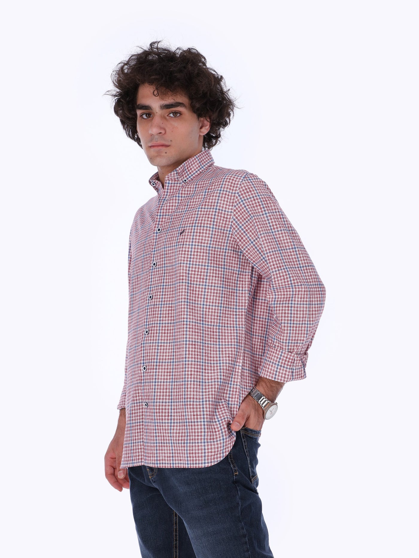 Daniel Hechter Men's Checkered Long Sleeve Shirt