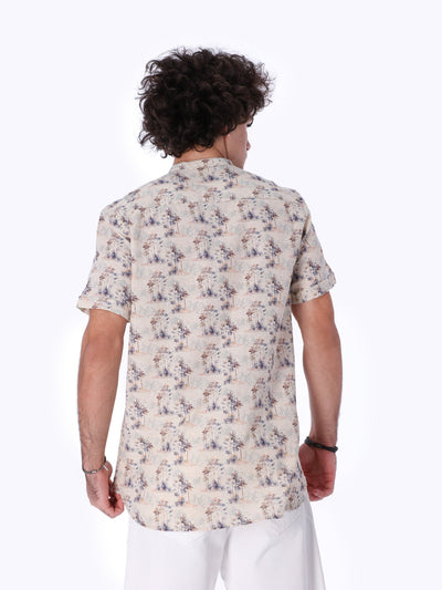 Daniel Hechter Men's All-Over Palm Print Shirt