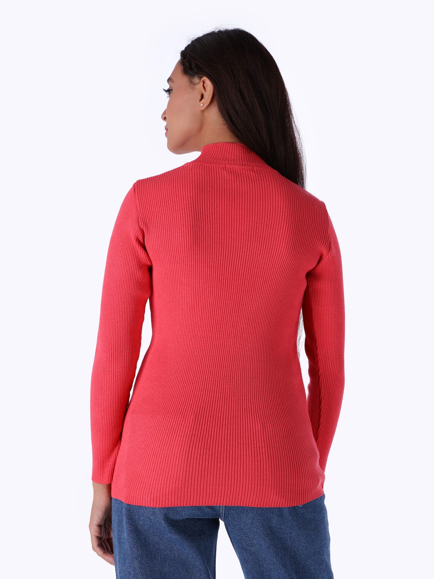 High Neck Pullover - Ribbed