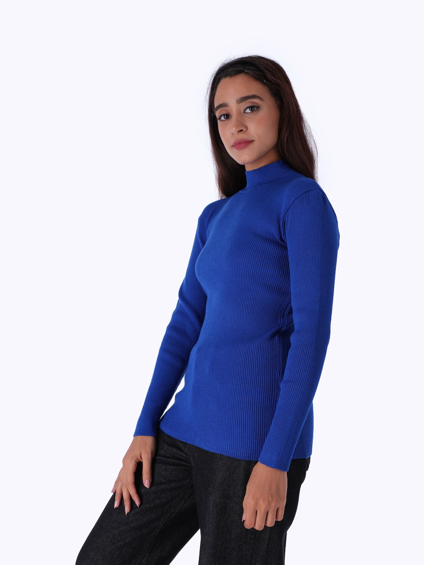 High Neck Pullover - Ribbed