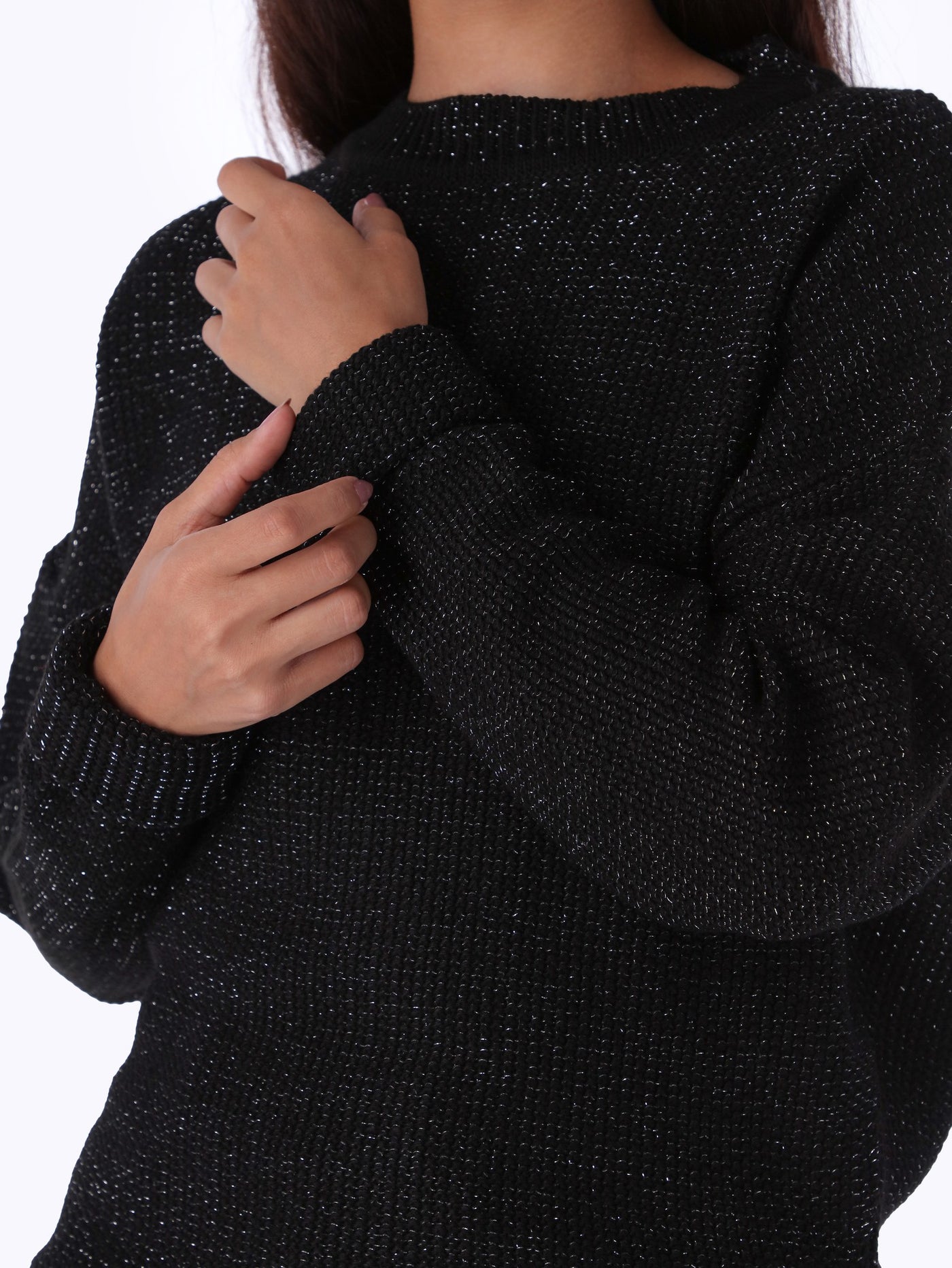 Knitted -Shiny Lurex Pullover
