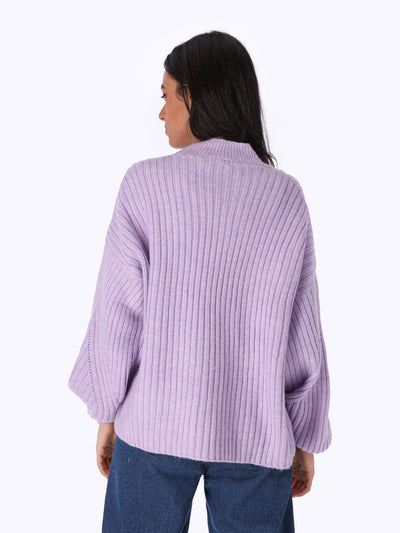 Sweater - Puff Sleeve - Ribbed