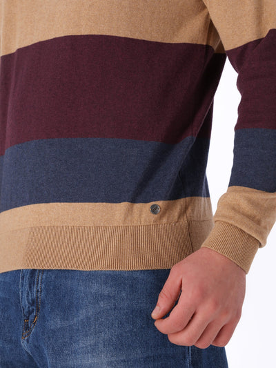 Daniel Hechter Men's Turtle Neck Striped Sweater