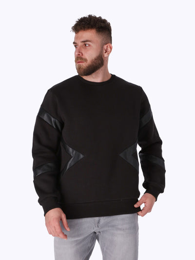 Sweatshirt - Leather Insert