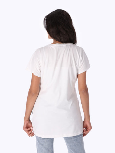 T-Shirt - Printed - High-Low Hem