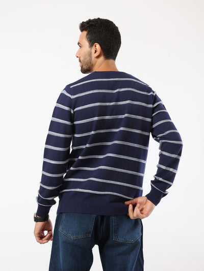 Sweatshirt - Striped - Crew Neck