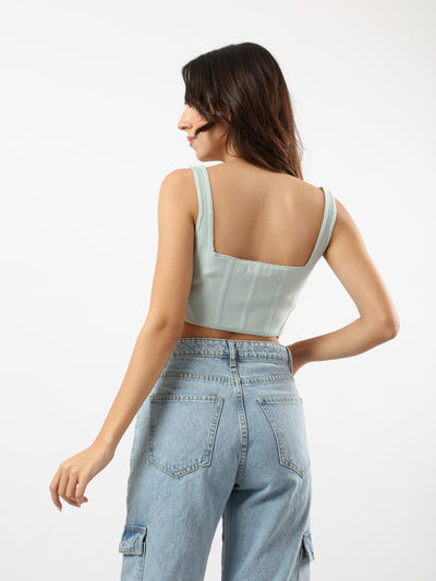 Cropped Top - Sleeveless - Slim Fit