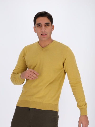 Daniel Hechter Knitwear Yellow / L Lightweight Knit Sweater V-Neck
