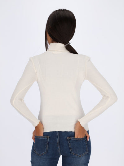 OR Tops & Blouses Ribbed High Neck Top with Long Sleeves