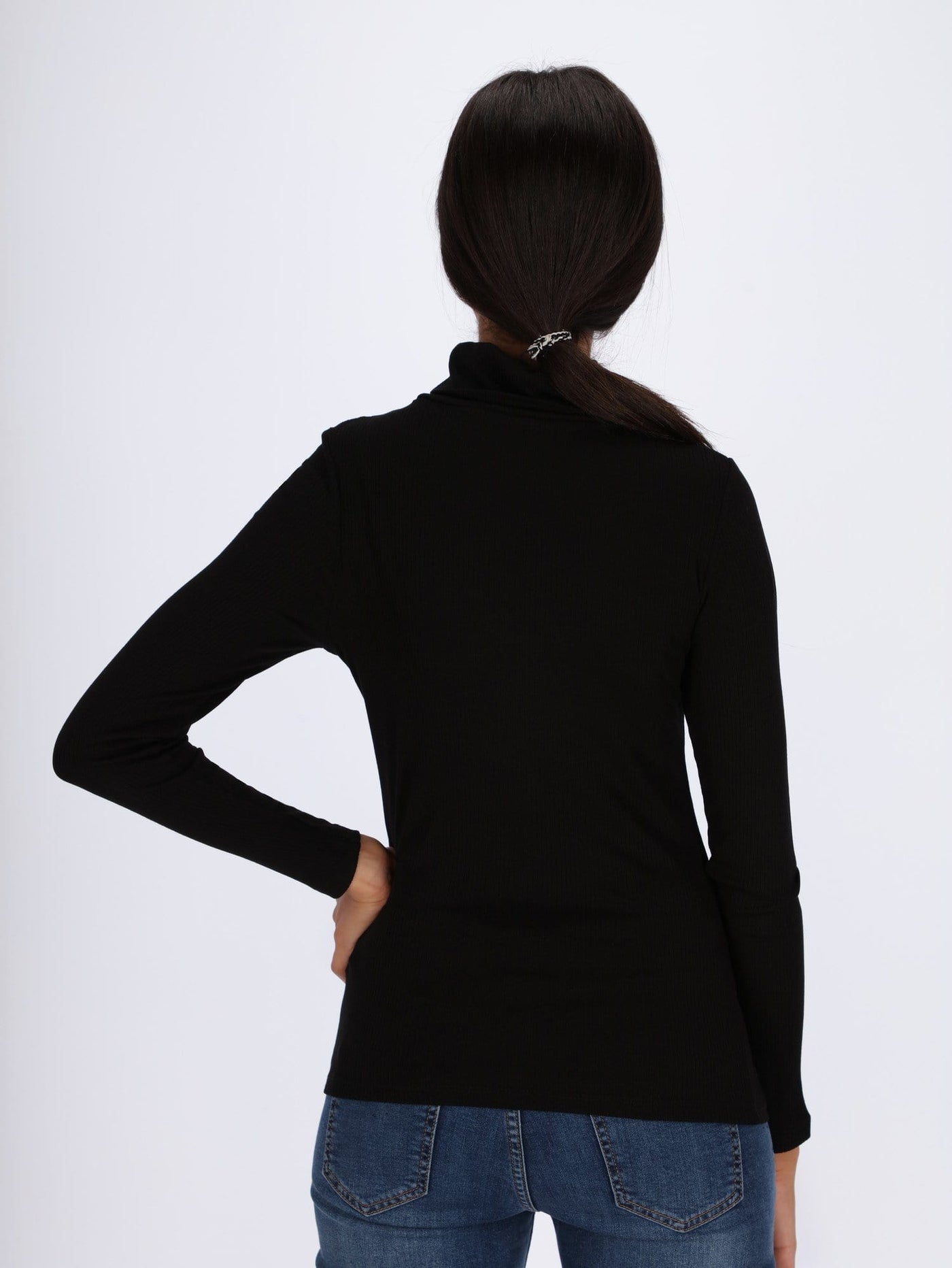 OR Tops & Blouses Ribbed Turtle Neck Top with Long Sleeves