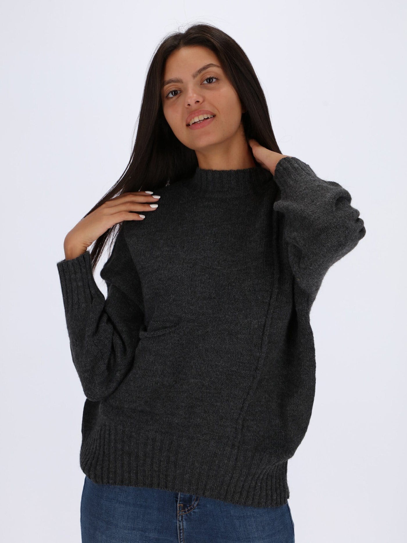 OR Knitwear H.Med.Grey / L/XL Batwing Knit Pullover