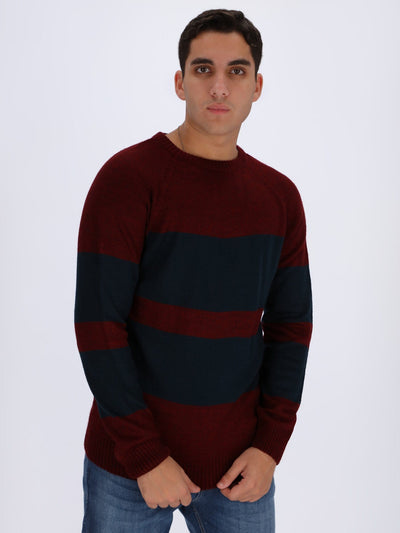 OR Knitwear Red / M Big Stripes Knit Sweater