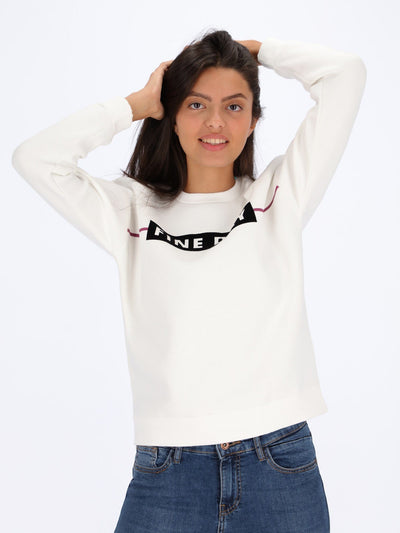 OR Sweatshirts & Hoodies Off White / L Sweatshirt with Front Square Horizontal Stripes