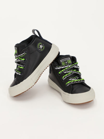 Converse Footwear Black / 26 Double Lace Suede Chuck Taylor All Star Street Boot Mid Top - 168865C