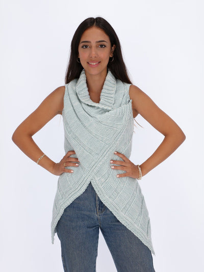 OR Knitwear Sea Moss / S/M Front Criss Cross Sleeveless Pullover