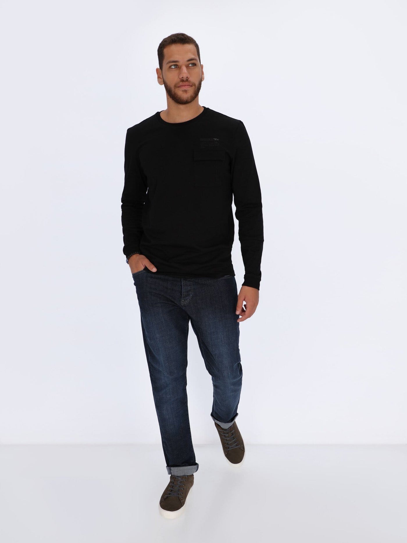 OR knitwear Long Sleeve T-shirt with Folded Chest Pocket