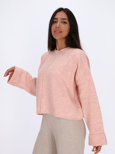 OR Knitwear Sepia Rose / S/M Cropped Plain Knit Pullover