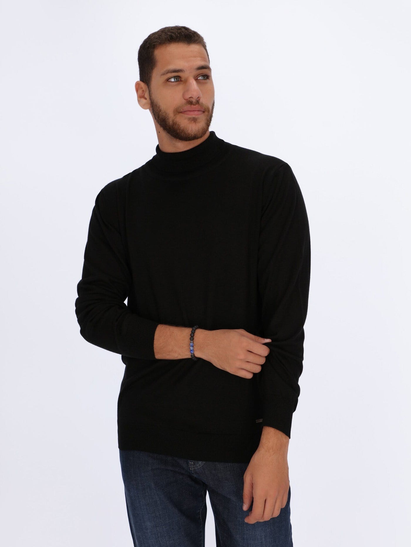 Daniel Hechter knitwear BLACK / 3XL Knit Sweatshirt with Turtleneck
