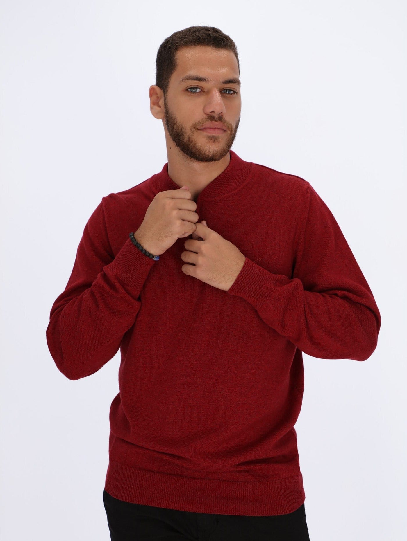 Daniel Hechter Knitwear RED ORANGE / L Knit Zipped Sweatshirt